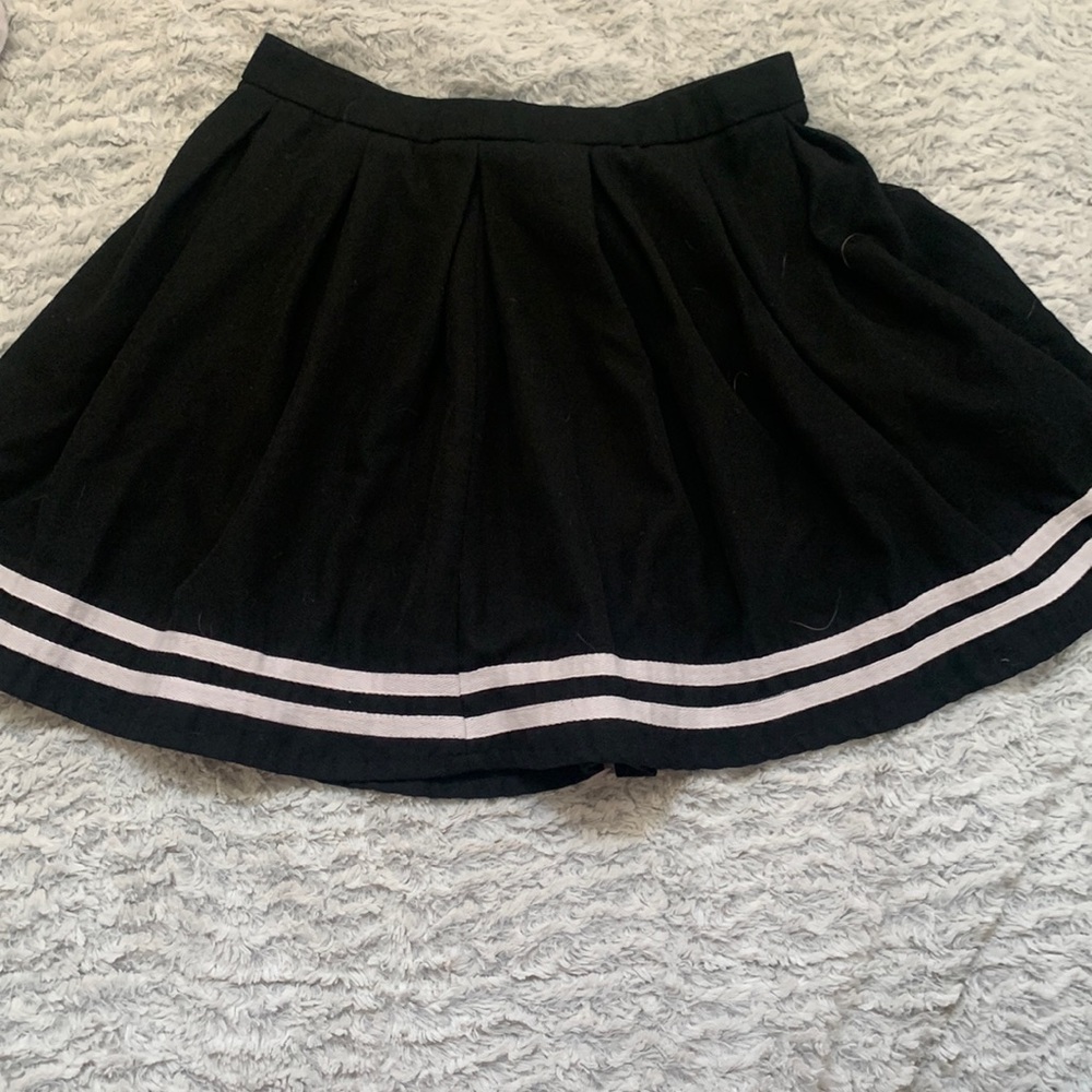 Black Pleated Cheer Skirt With White Accents size small